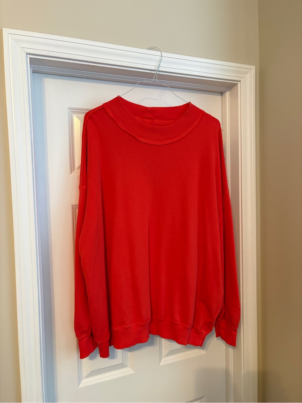 We the Free Palm Springs Pullover Red Women’s Medium Oversized Mockneck Sweater - Picture 3 of 6